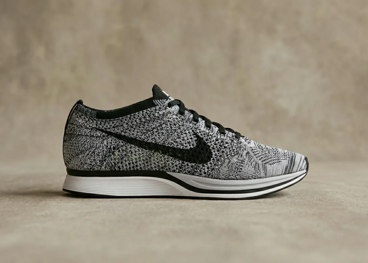 ナイキ フライニット レーサー スニーカー メンズ OREO NIKE FLYKNIT RACER ブラック ホワイト
