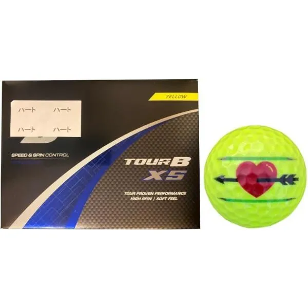 ブリヂストン TOUR B XS 2024年 モデル ライン入り (黄１ダース_ハート)