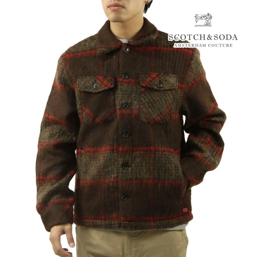 スコッチアンドソーダ メンズ シャツジャケット 正規販売店 SCOTCH＆SODA アウター BRUSHED WOOL BLEND OVERSHIRT JACKET 178629 210 7347 PARCHMENT