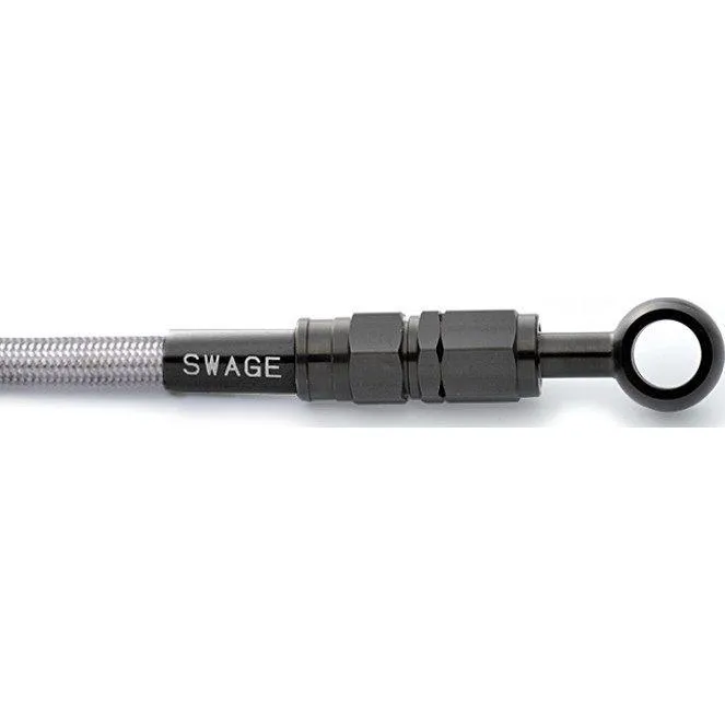 SWAGE-LINE スウェッジライン フロント ブレーキホースキット フィッティングカラー：ステンレスブラック / ホースカラー：クリア XLH883 ブレーキ