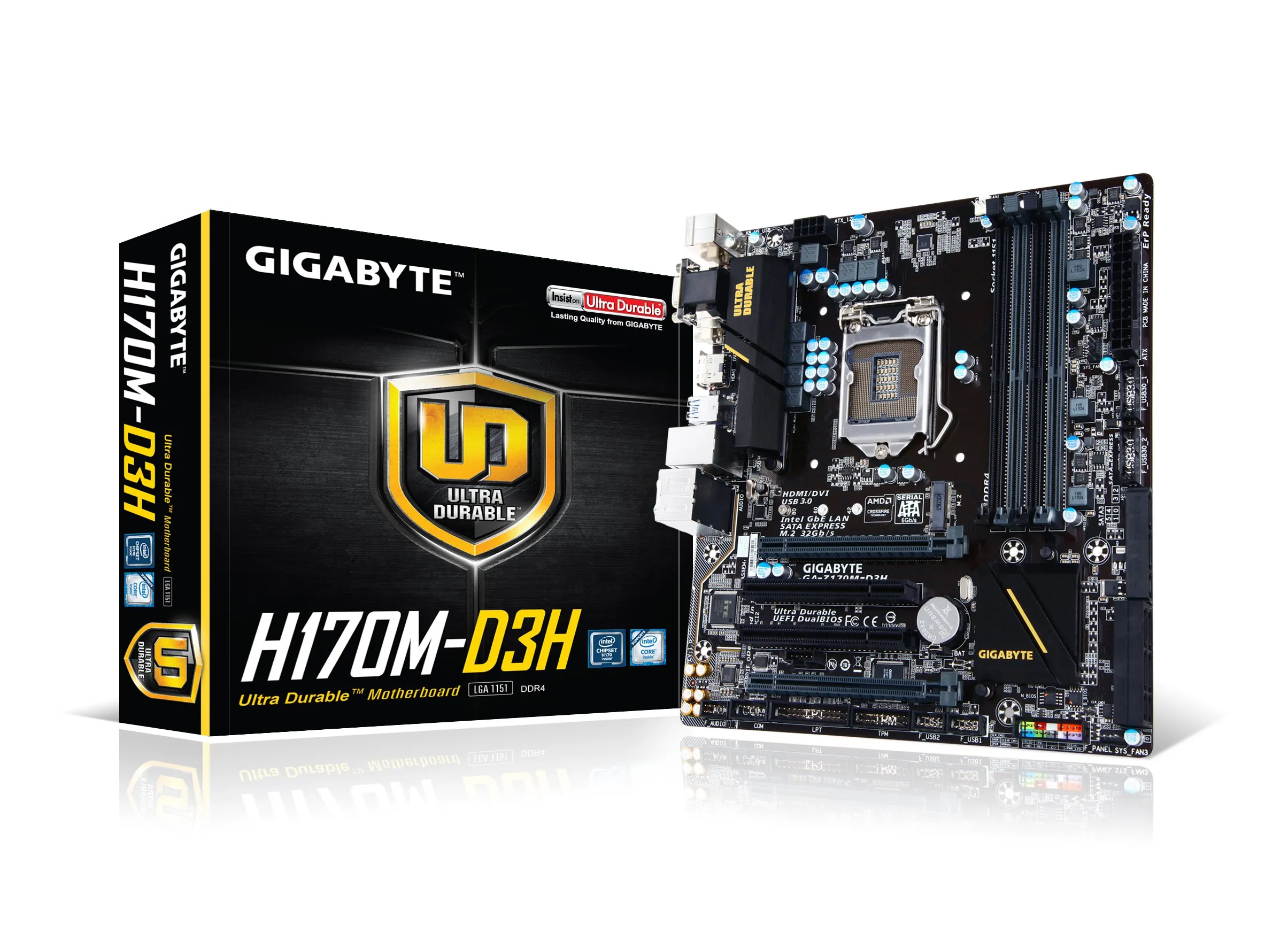 【中古】【非常に良い】GIGABYTE Intel H170チップセット搭載 MicroATX マザーボードGA-H170M-D3H