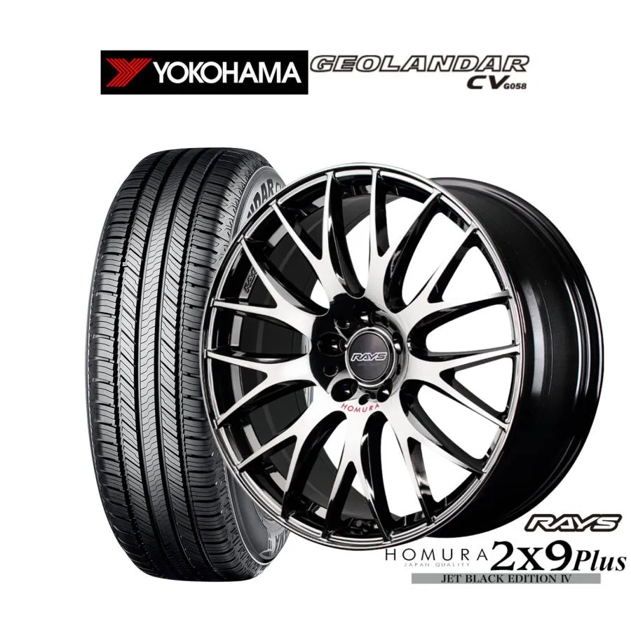 サマータイヤ ホイール4本セット レイズ HOMURA ホムラ 2×9 Plus JET BLACK EDITION IV ヨコハマ GEOLANDAR ジオランダー CV (G058) 225/55R19