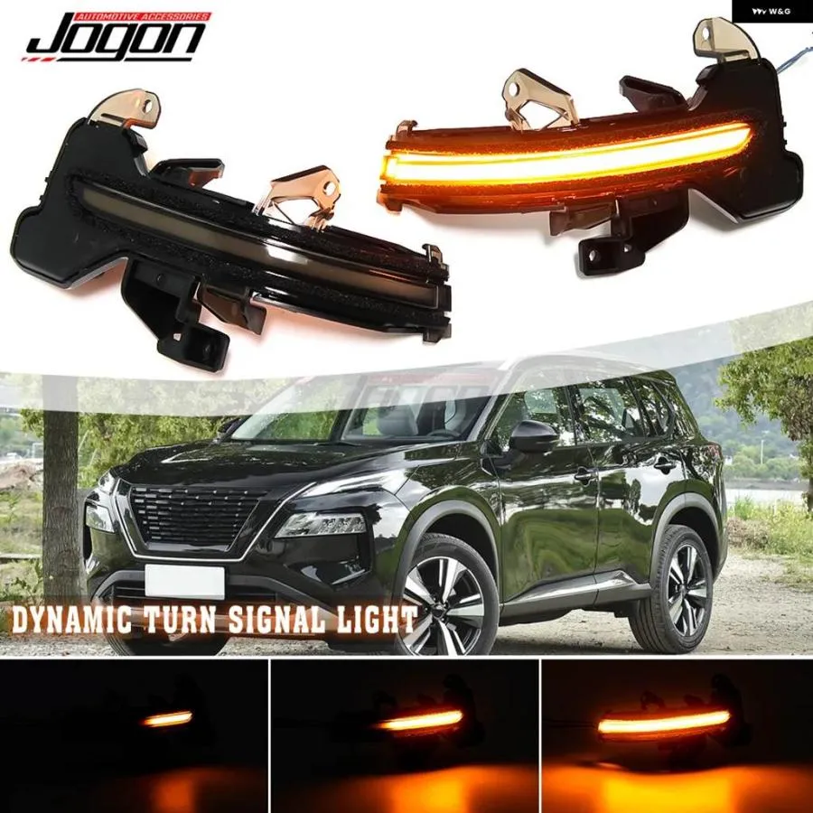 並行輸入品 日産 X-TRAIL ROGUE T33 2021-23 LED ダイナミックウィンカー ライト サイドミラー インジケーター カー 2個