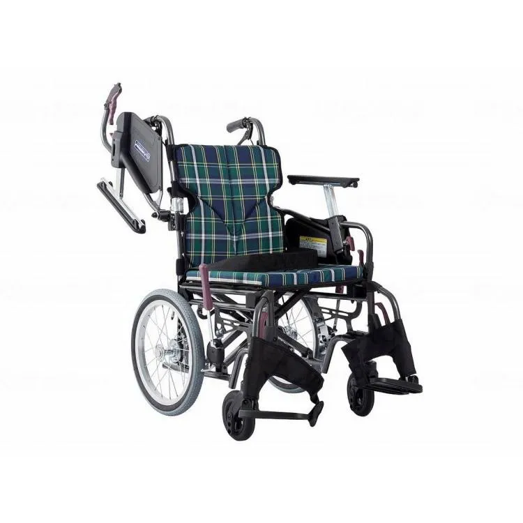 カワムラサイクル モダンCstyle 介助用 16インチ中・高床/緑チェック A9 /座幅42-前座47cm 代引不可