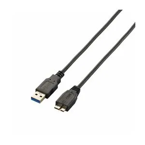 (まとめ)エレコム 極細USB3.0ケーブル(A-microB) USB3-AMBX20BK【×3セット】