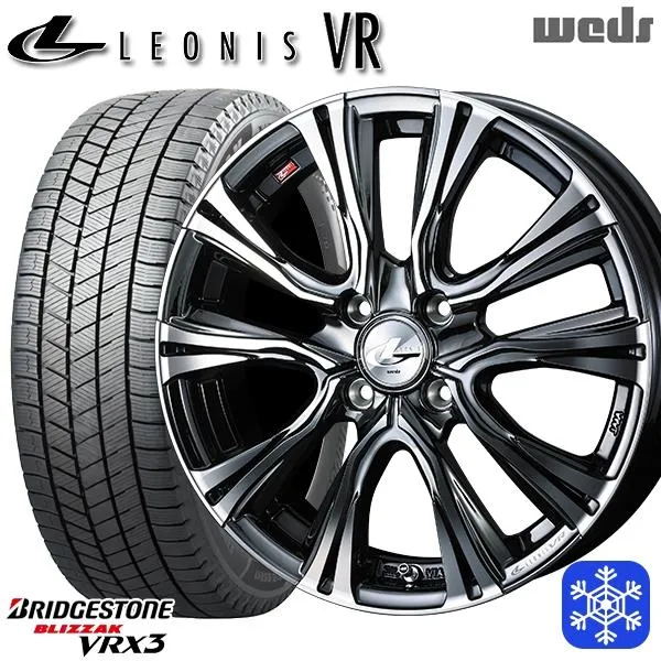 185/60R16インチ ブリヂストン ブリザック VRX3 4H100 スタッドレスタイヤホイール4本セット ウェッズ レオニス VR BMCMC