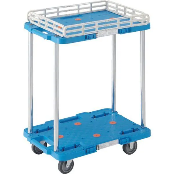 【メーカー在庫あり】 MPB-502K-B MPB502KB トラスコ中山(株) TRUSCO 樹脂製台車 ルートバン 2段式 こぼれ止め1段付 370X500 青 HD店