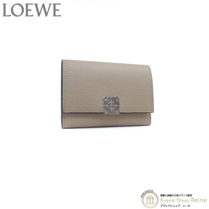 ロエベ （LOEWE） アナグラム バーティカル ウォレット スモール コンパクト 三つ折り 財布 C821S33X12 サンド（新品）