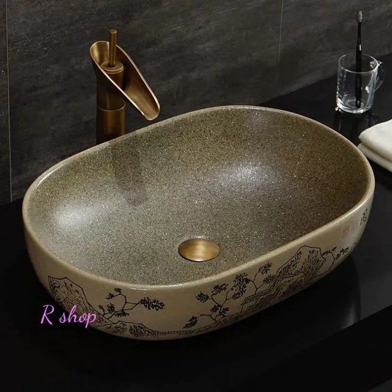 A013087置き型洗面ボウルセット 手洗い器 ．陶磁器 手洗い鉢 洗面台 蛇口 排水ホース付き