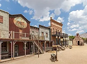 【中古】【輸入品・未使用】leowefowa 10?x 8ft古代Western Saloon Backdrop WestカウボーイPony Expres Straw Hay Bale Backdrops for Photography Weathered Wood House