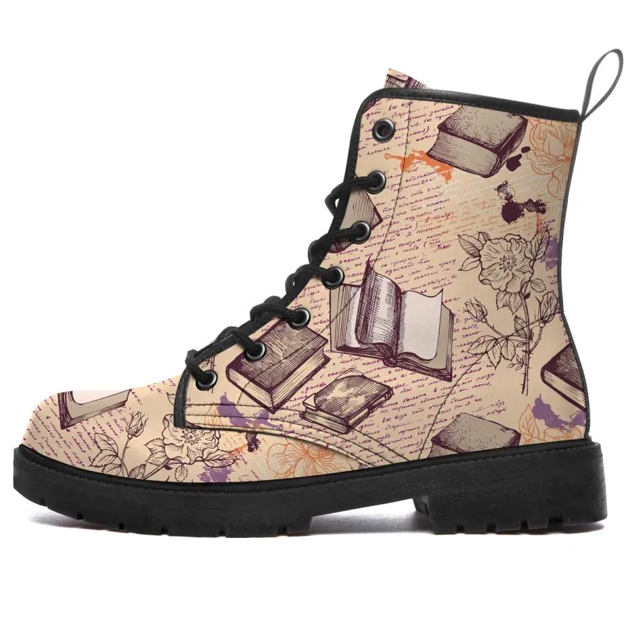 【並行輸入品】ADIGOW Book Boots Mens Womens Combat Boots Ankle Booties Librari