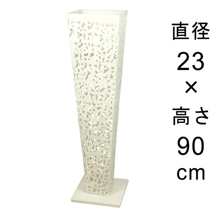 デザイン アイアン フラワースタンド 〔048544〕 角型 ホワイト系 高さ90cm ◆写真4-5枚目の内側容器は別売