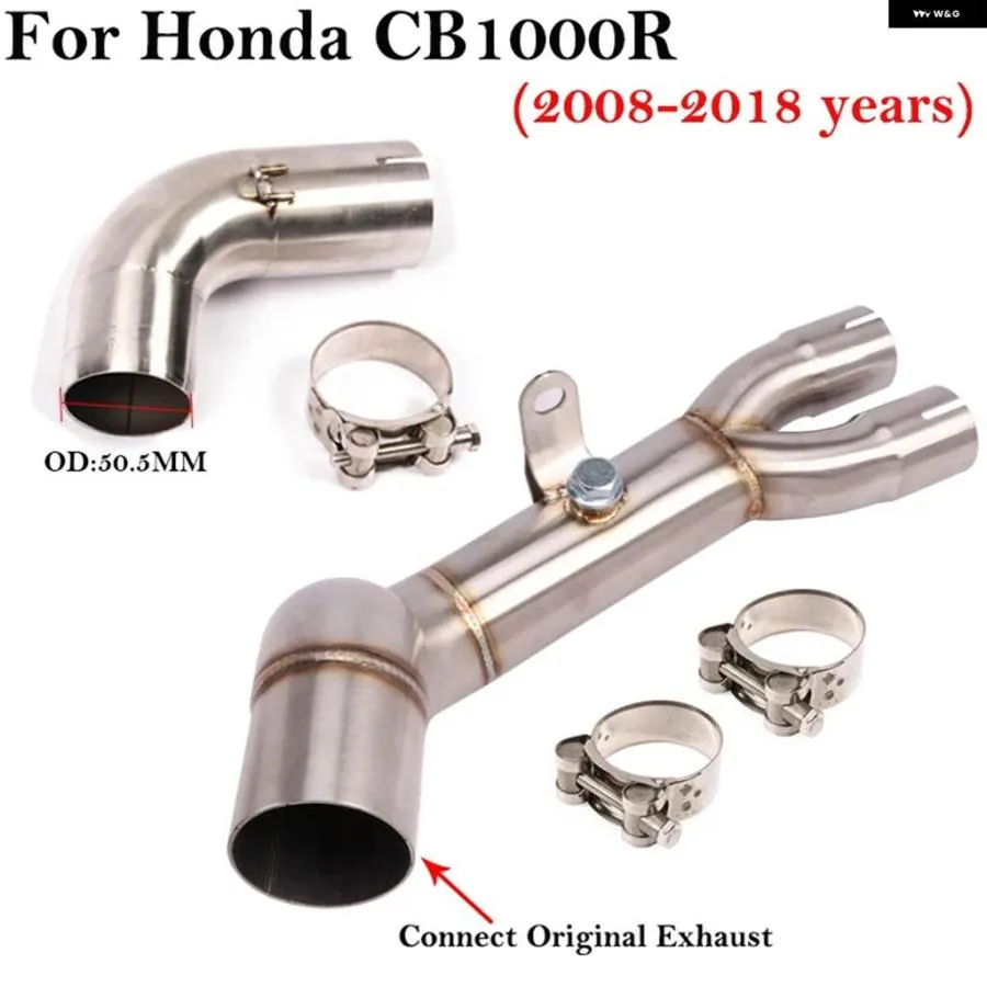 並行輸入品 スリップオン ホンダ CB1000R 2008 - 2018 バイク エキゾースト エスケープ システム ミドルリンク パイプ マフラー