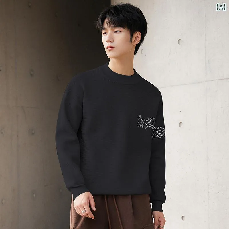 Tシャツ 長袖 ロンT シンプル カジュアル おしゃれ スタイリッシュ ラフ 普段着 メンズ ファッション 大きめサイズ 秋冬