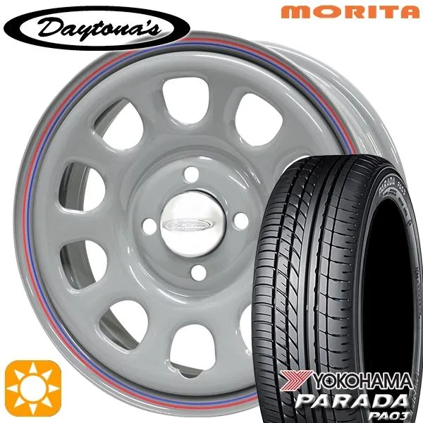 サマータイヤ ホイールセット 165/55R14C 14インチ 4H100 MRT DAYTONA'S G2 デイトナズ グレー ヨコハマ パラダ PA03