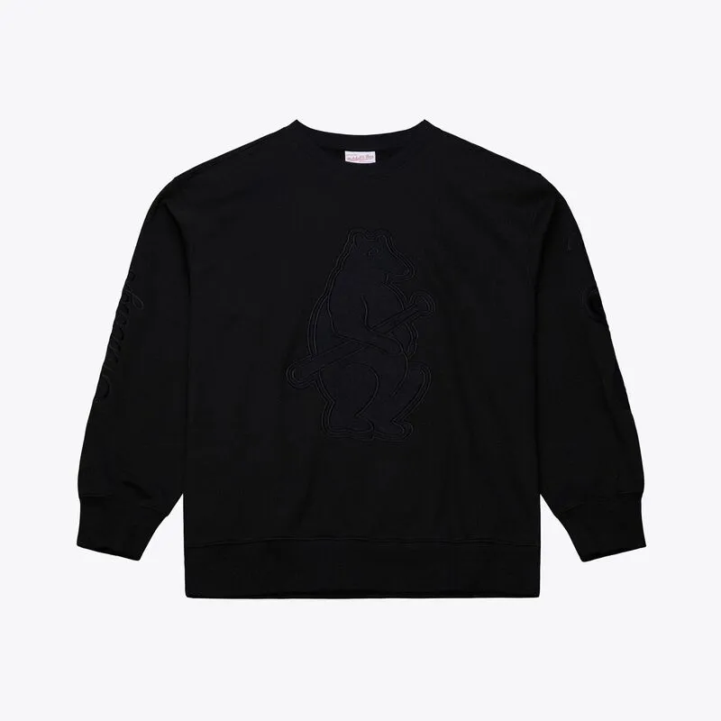 ミッチェル\u0026ネス メンズ アウター パーカー・スウェット クルーネック シャツ フリース Men Mitchell \u0026 Ness Black Chicago Cubs Phantom Fleece Crewneck Sweatshirt Cublack ブラック