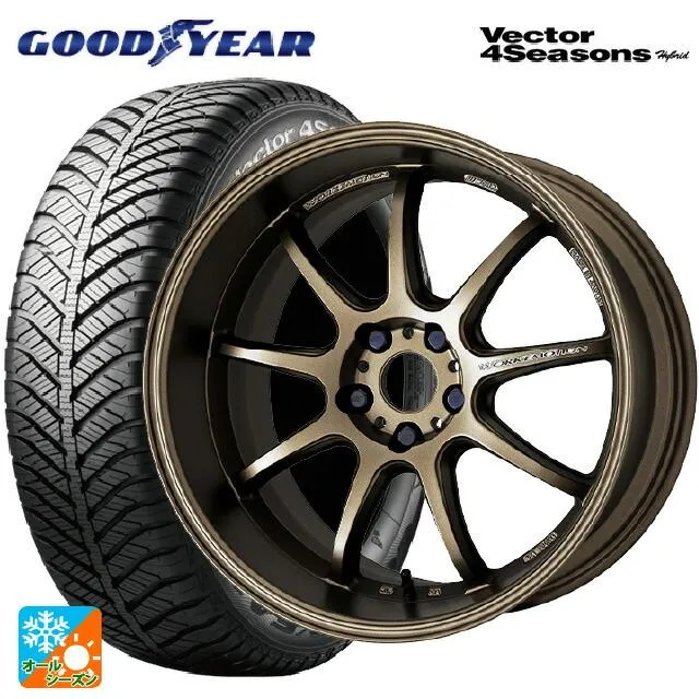 送料無料 オールシーズンタイヤホイール 4本セット 205/50R17 93H XL グッドイヤー ベクターフォーシーズンズ ハイブリッド ワーク エ