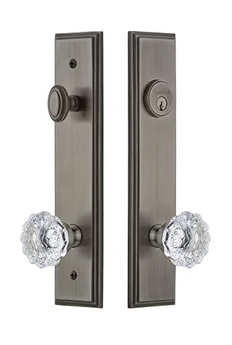 【中古】【未使用・未開封品】Grandeur Hardware 840173 Carre トールプレート コンプリートエントリーセット フォンテーヌブローノブ付き バックセットサイズ - 2.36インチ