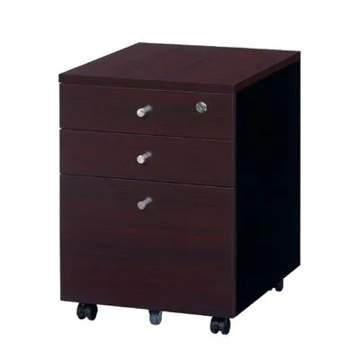 PJE役員用家具 インサイドワゴン 鍵付き 幅430×奥行550×高さ610mm ダークブラウン JT-PJE-0655W エグゼクティブキャビネット 木製 サイドワゴン オフィス 収納