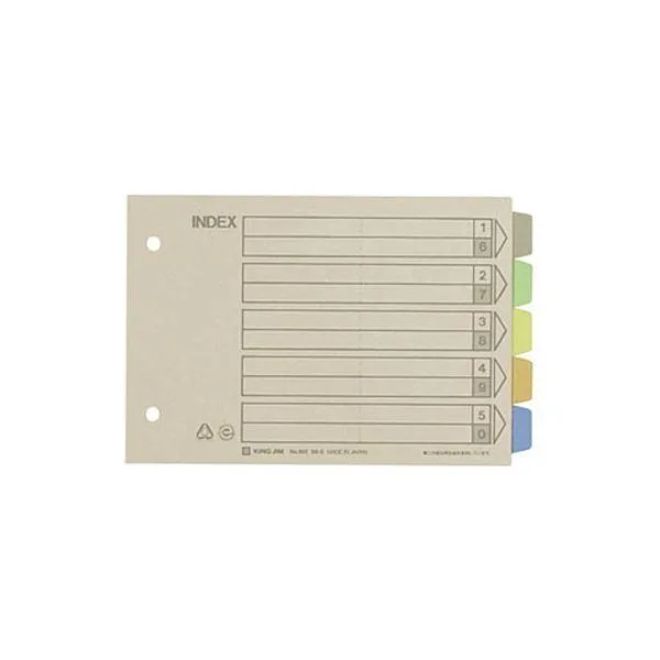 (まとめ) キングジム カラーインデックス B6ヨコ 2穴 5色5山+扉紙 902 1パック（10組） 〔×30セット〕