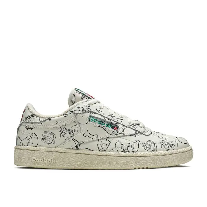 リーボック Reebok 【 Tom \u0026 Jerry X Club C ketch Men Chalk/Paperwhite/Excellent Red 】 クラブ メンズ Red 赤・レッド