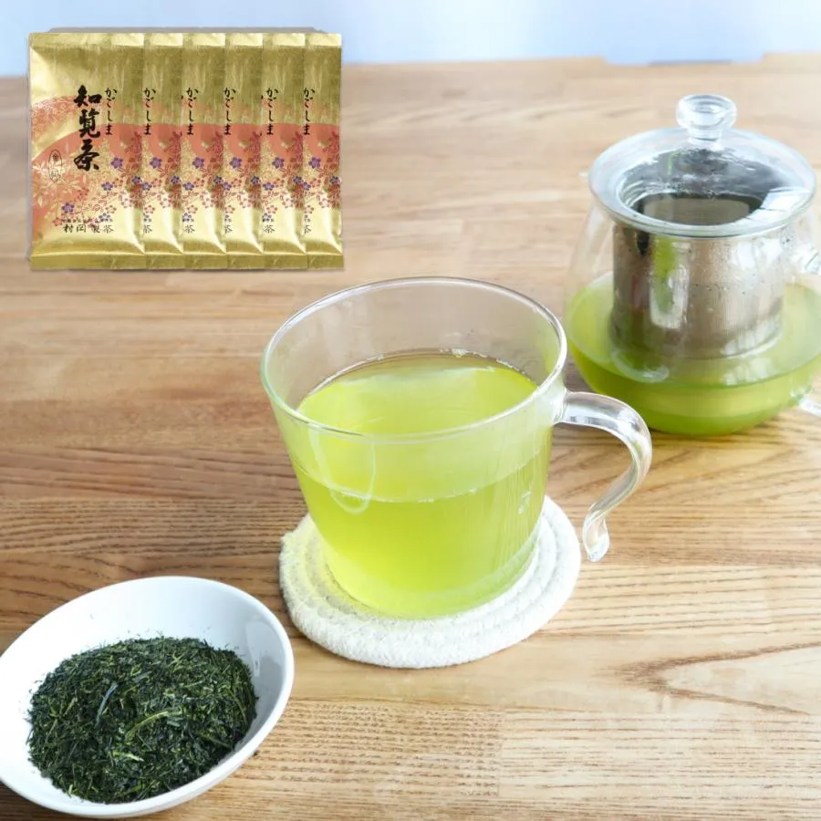 ★送料無料 かごしま知覧茶 金印 1袋100g入り×6袋 村岡製茶 後岳銘茶 お茶 日本茶 茶葉 煎茶 鹿児島県産 特産品