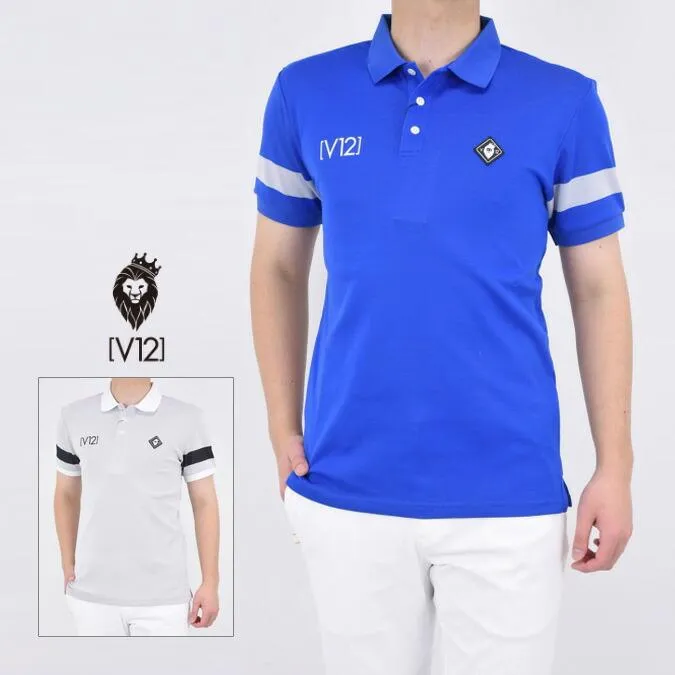V12 ヴィトゥエルブ JACQUARD VERTICAL POLO メンズ ポロシャツ 半袖 ストレッチ 吸汗速乾 ゴルフ スポーツ アウトドア ファッション M V122310-PL17