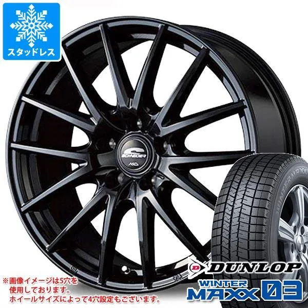 クロストレック GU系用 スタッドレス ダンロップ ウインターマックス03 WM03 225/55R18 98Q MID ホイールズ SQ27