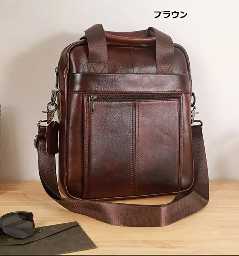 メンズ牛革鞄 ショルダーバッグ 手提げバッグ 2way メンズ バッグ 牛革 本革  リアル革  斜めがけ 通勤 仕事