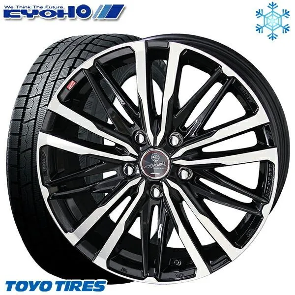 フリード 185/65R15インチ TOYO トーヨー ウィンター トランパス TX 5H114.3 スタッドレスタイヤホイール4本セット 共豊 スマック クレスト