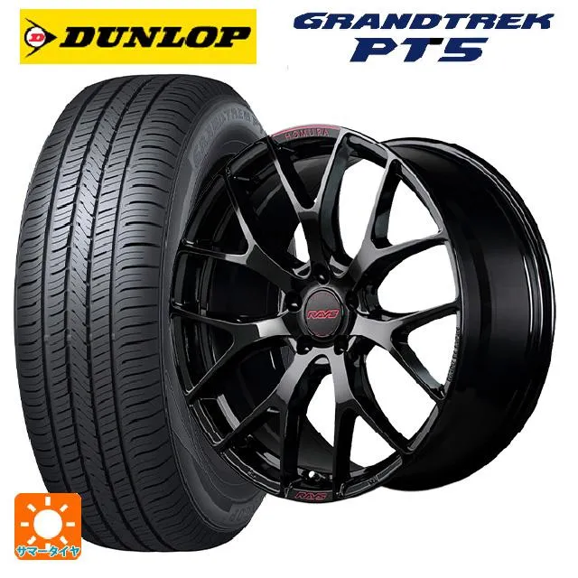 送料無料 サマータイヤホイール 4本セット 225/65R18 103H ダンロップ グラントレックPT5 レイズ ホムラ 2X7FT スペック-M