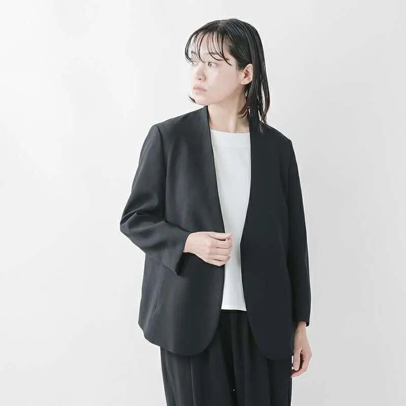 ノーコントロールエアー NO CONTROL AIR  ライトクレープ ダブルクロス ノーカラー ジャケット nk-nc9801jk