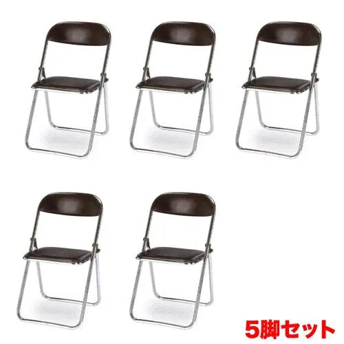 法人限定 パイプ椅子 5脚セット メッキ脚タイプ スライド式折りたたみイス 会議室 研修所 教育施設 折りたたみチェア DF-7500MS