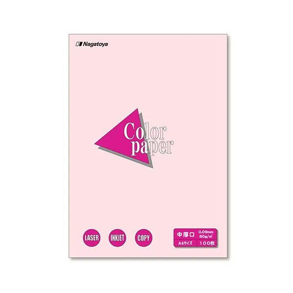 (まとめ) 長門屋商店 Color Paper A4 中厚口 さくら ナ-3219 1冊（100枚） 〔×30セット〕