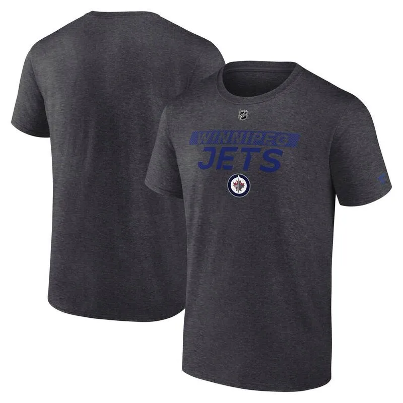 ファナティクス メンズ トップス Tシャツ Men Fanatics Heather Charcoal Winnipeg Jets Authentic Pro Core Primary T-Shirt Jts Charco チャコール