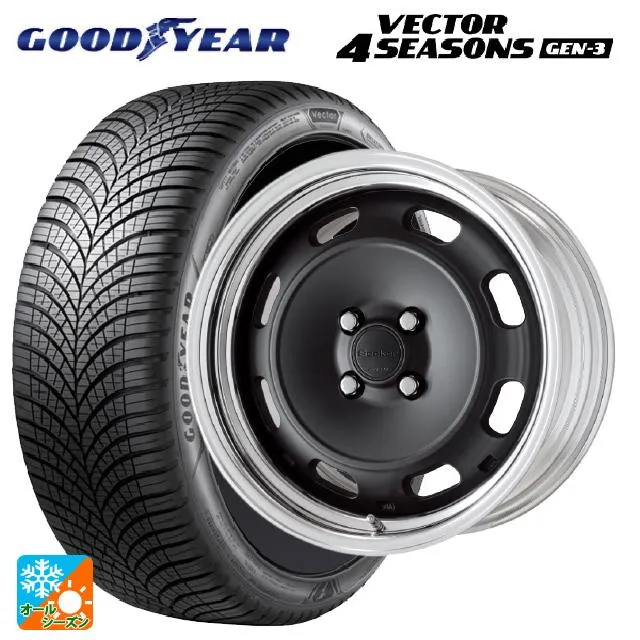 送料無料 オールシーズンタイヤホイールセット 245/45R18 100Y XL グッドイヤー ベクター4シーズンズ ジェン3 ワーク シーカー DT