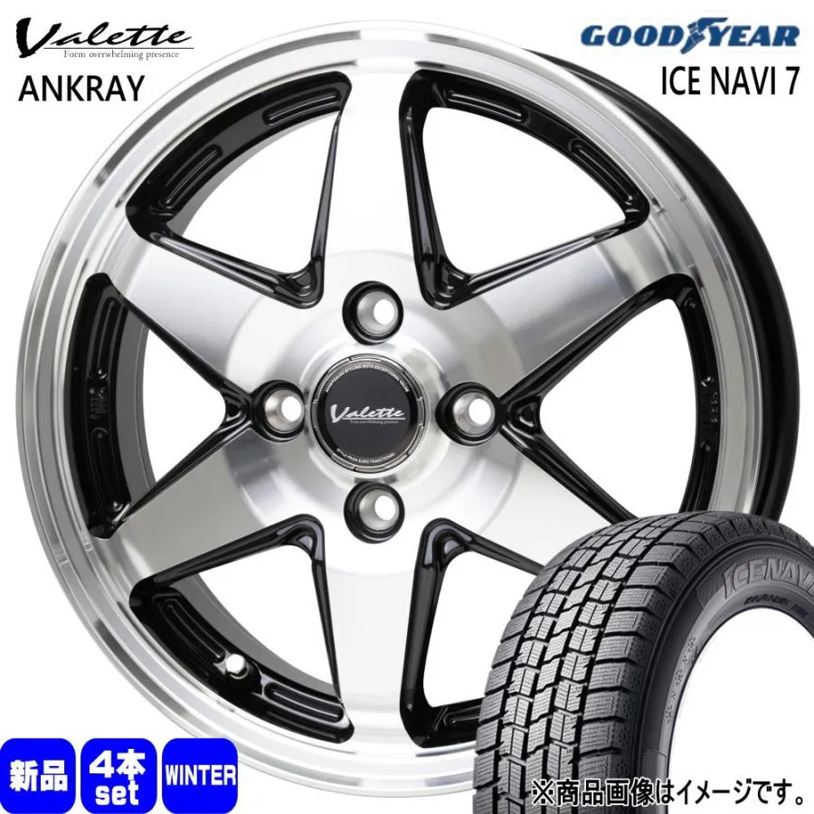 185/65R15 88Q グッドイヤー ICE NAVI 7 冬用 スタッドレスタイヤ Valette ANKRAY MAZDA2 デミオ K10アクア E12ノート 15インチ