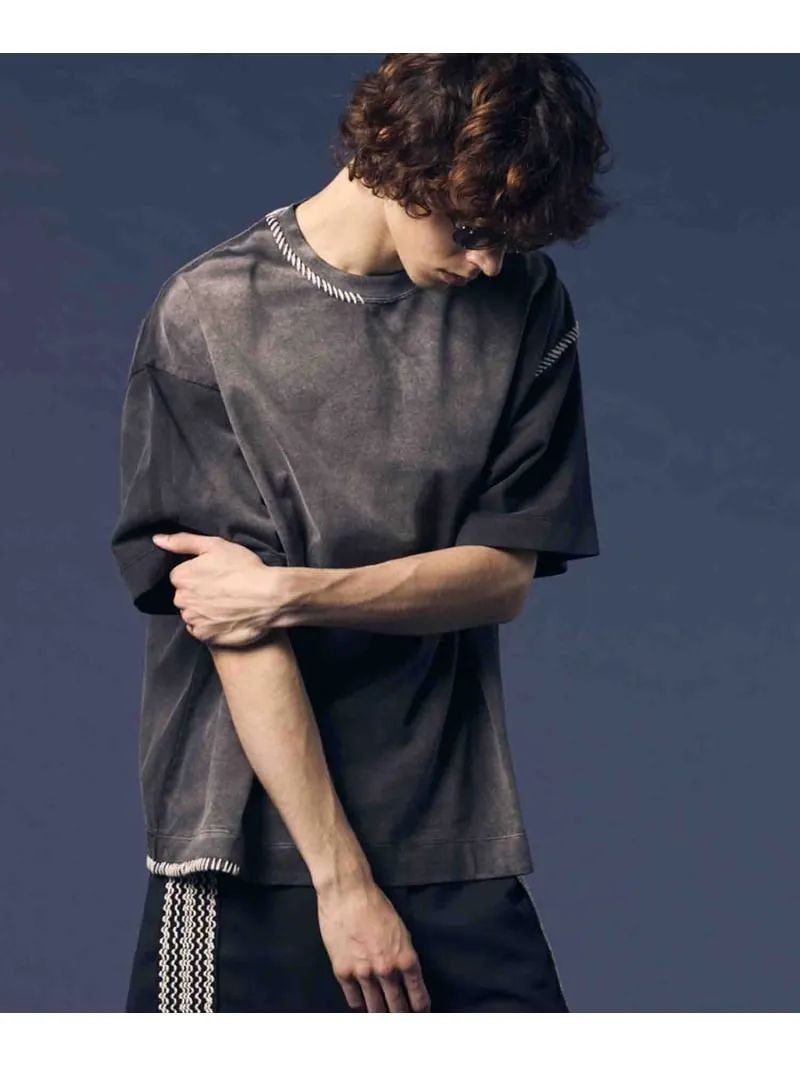MAISON SPECIAL Over-Dye Embroidery Prime-Over Stitch Design T-Shirt メゾンスペシャル バッグ トートバッグ ブラック【送料無料】