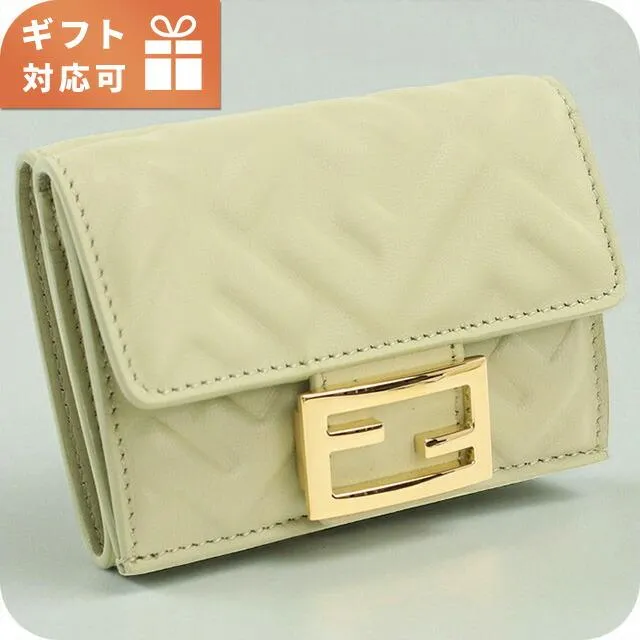 フェンディ 三折財布小銭入付き レディース ブランド FENDI レザー 8M0395 カーキ 財布