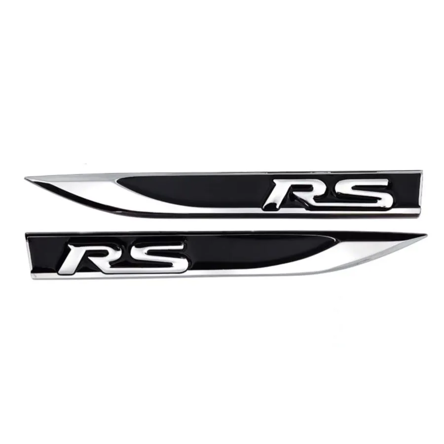 【並行輸入品】2ピース RS ブレードエンブレム 3Dメタルバッジ カーサイドフェンダー リアトランクエンブレムバッジ テールゲートステッカー