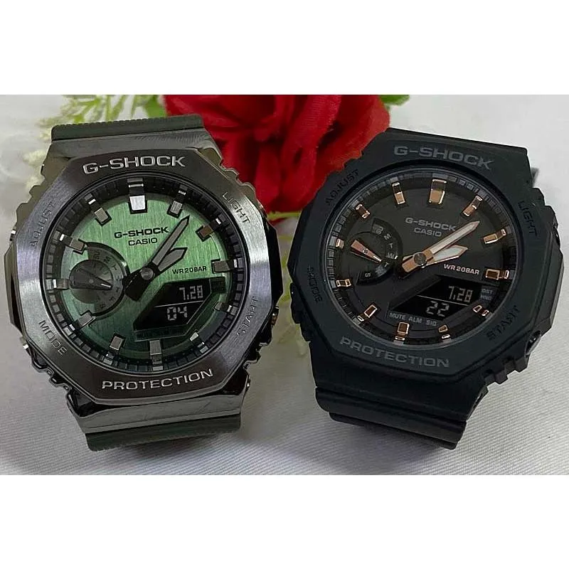 恋人達の Gショック ペアウオッチ カシオ G-SHOCK BABY-G GM-2100B-3AJF GMA-S2100-1AJF 緑 グリーン 黒 ブラック 送料無料