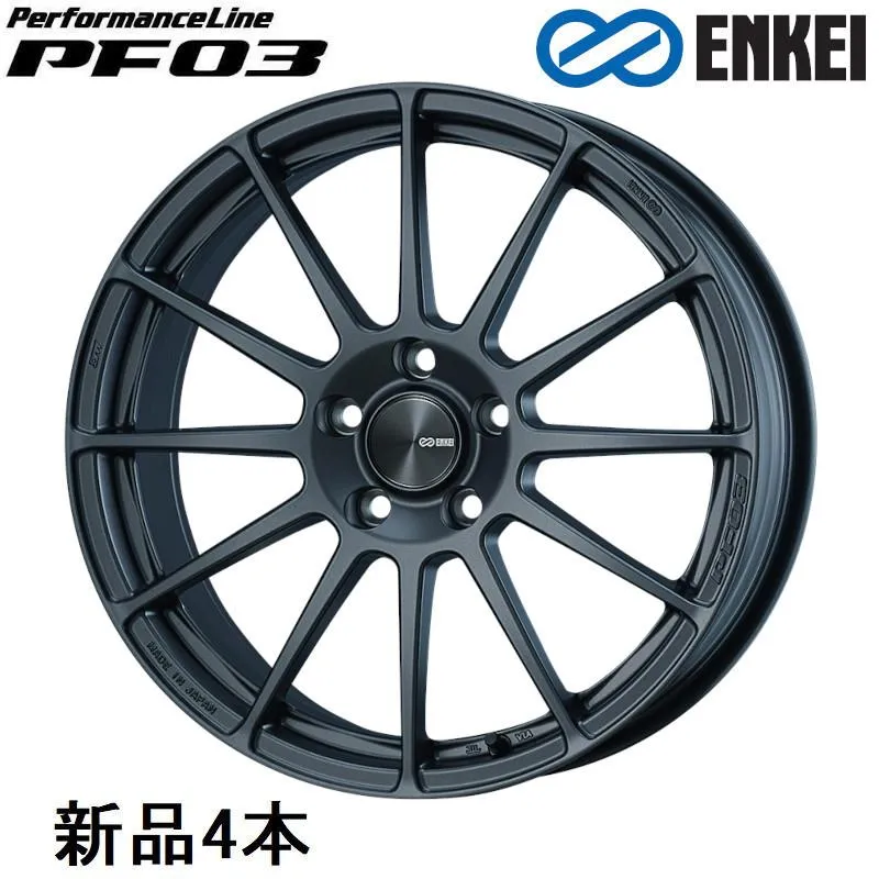 18インチ 18x7.5J +38 PCD114.3 5穴 Matte Dark Gunmetallic ホイール 4本 エンケイ パフォーマンスライン PF03  ENKEI