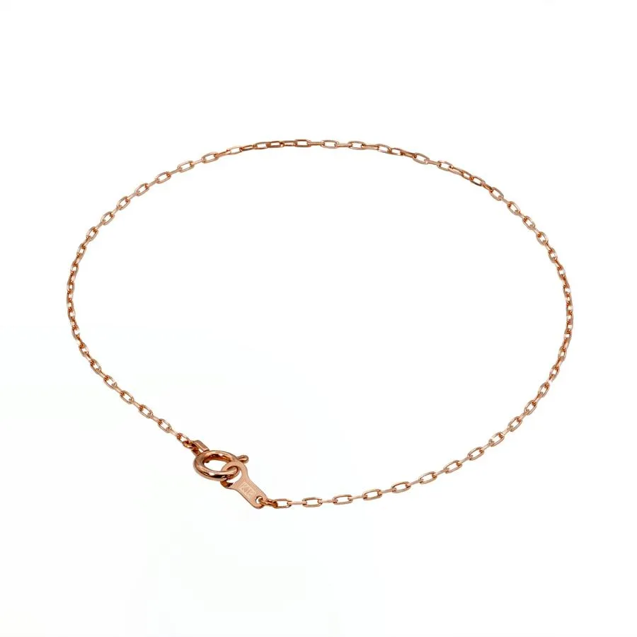 ブレスレット チェーン 18金 ピンクゴールド グリームカット入り4面カットロング小豆チェーン 幅1.0mm｜鎖 K18PG k18 18k 貴金属