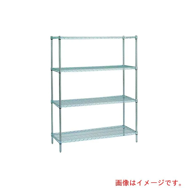 【別途送料あり】エレクター ERECTA スーパーシリーズ・ワイヤーシェルフ ＳＳ６１０ 間口６０５ｍｍ×奥行３０７ｍｍ×高さ２１９７ｍｍ ＤＢ付 ４段 【品番：SS610 P2200W-4】