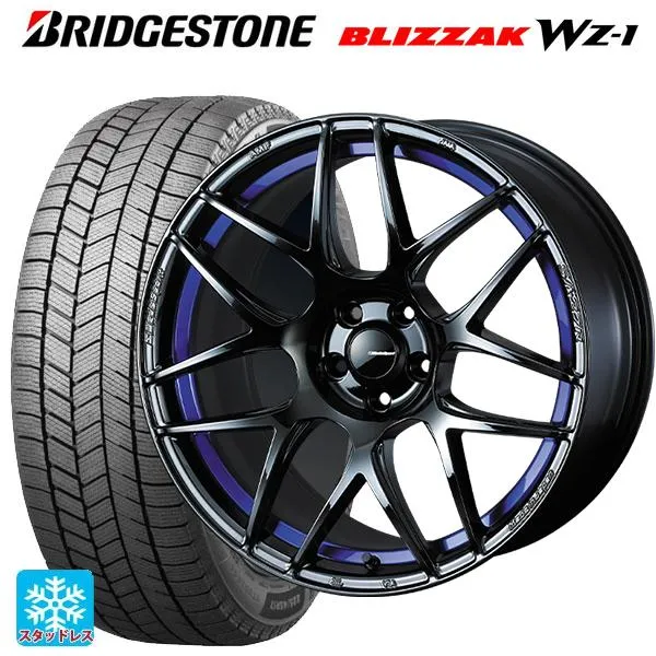 送料無料 スタッドレスタイヤホイール 4本セット 2025年製 245/50R18 104Q XL ブリヂストン ブリザック WZ1 正規品 ウェッズ
