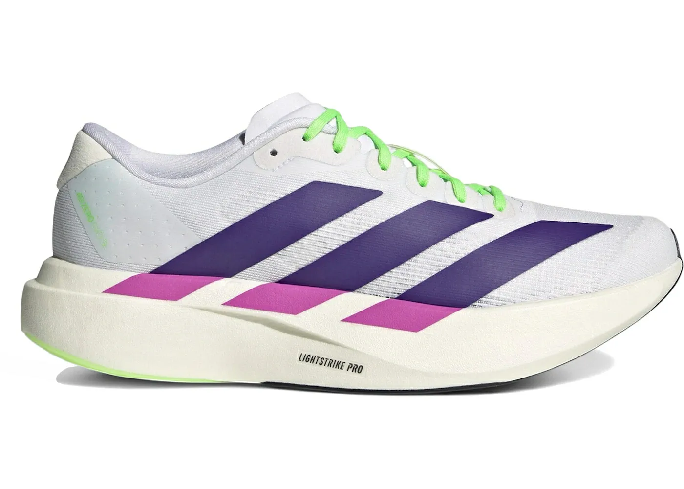 アディダス アディゼロ 白色 ホワイト 紫 パープル WOMEN スニーカー レディース ADIDAS ADIZERO EVO SL WHITE COLLEGIATE PURPLE (WOMEN) / CLOUD WHITE COLLEGIATE PURPLE