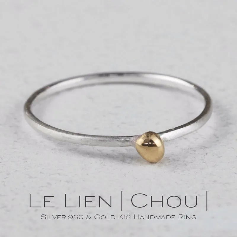 Le Lien Chou シルバー ゴールド リング 1mm K18 可愛い レディース 指輪 華奢 シンプル 極細 細 ピンキー ペア 誕生日 プレゼント
