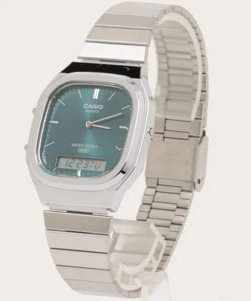 腕時計 CASIO カシオ / アナログデジタル メタルバンド クラシック アナデジ ウォッチ 日常生活防水 レトロフューチャー //// AQモデル
