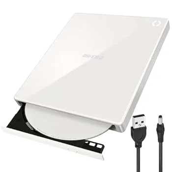 【中古】バッファロー ラクレコ+ iPhone スマホ DVD 再生 CD 取り込み CDレコーダー 語学 学習 プレーヤー DVDプレーヤー パソコン不要 Wi-Fiモデル micr