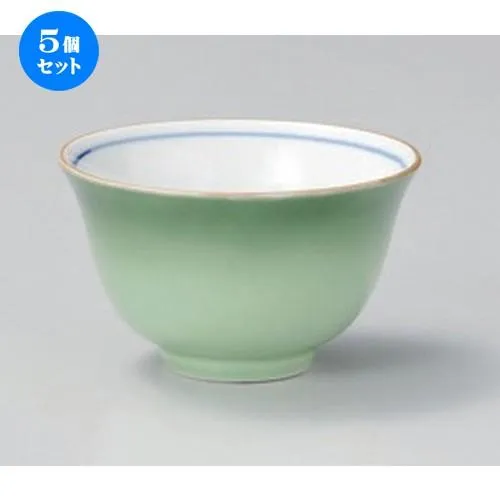 5個セット ☆ 煎茶 ☆緑彩反煎茶 (大) [ 9.2 x 5.5cm (160cc) 120g ] 【 料亭 旅館 和食器 飲食店 業務用 和カフェ 甘味処 】